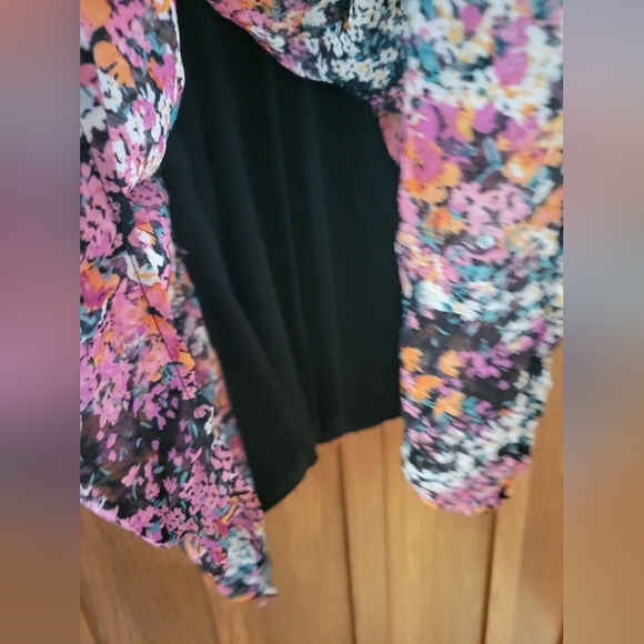 NWT Vince Camuto Black And Pink Floral Dress Size XL - Picture 7 of 14